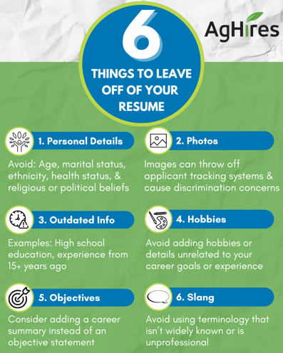 Things to Leave Off of Your Resume