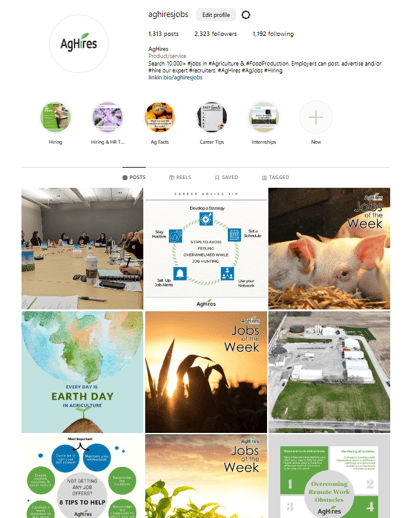 AgHires Recruiting Firm Social Media Instagram